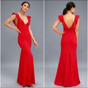 NWT Lulu’s Perfect Opportunity maxi dress- red